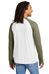 Allmade Unisex Tri-Blend Long Sleeve Colorblock Raglan AL6009 - Olive You Green/ Bright White Back