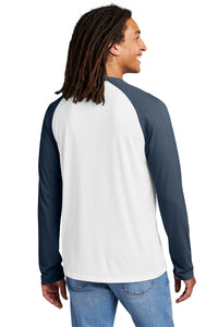 Allmade Unisex Tri-Blend Long Sleeve Colorblock Raglan AL6009 - Rebel Blue/ Bright White Back