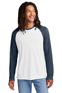 Allmade Unisex Tri-Blend Long Sleeve Colorblock Raglan AL6009 - Rebel Blue/ Bright White