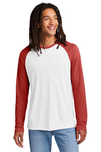 Allmade Unisex Tri-Blend Long Sleeve Colorblock Raglan AL6009 - Rise Up Red/ Bright White
