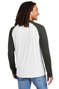 Allmade Unisex Tri-Blend Long Sleeve Colorblock Raglan AL6009 - Space Black/ Bright White Back