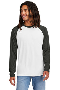 Allmade Unisex Tri-Blend Long Sleeve Colorblock Raglan AL6009 - Space Black/ Bright White