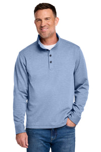 Brooks Brothers Mid-Layer Stretch 1/2-Button BB18202 - Aegean Blue Heather