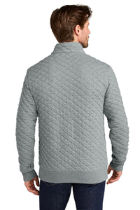 Brooks Brothers Diamond Quilt 1/4-Zip BB18212 - Light Shadow Grey Heather Back