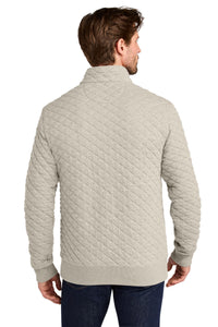 Brooks Brothers Diamond Quilt 1/4-Zip BB18212 - Oatmeal Heather Back