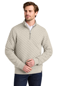 Brooks Brothers Diamond Quilt 1/4-Zip BB18212 - Oatmeal Heather