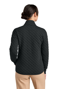 Brooks Brothers Women's Diamond Quilt Full-Zip BB18213 - Deep Black Back