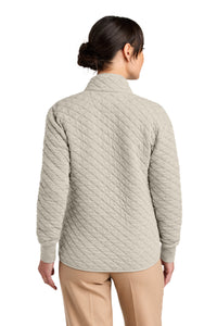 Brooks Brothers Women's Diamond Quilt Full-Zip BB18213 - Oatmeal Heather Back