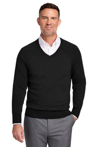 Brooks Brothers Cotton Stretch V-Neck Sweater BB18400 - Deep Black