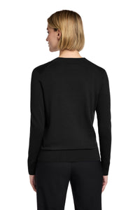 Brooks Brothers Women's Cotton Stretch V-Neck Sweater BB18401 - Deep Black Back