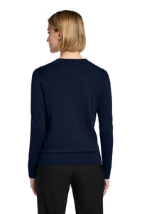 Brooks Brothers Women's Cotton Stretch V-Neck Sweater BB18401 - Navy Blazer Back