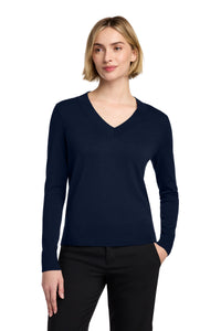 Brooks Brothers Women's Cotton Stretch V-Neck Sweater BB18401 - Navy Blazer