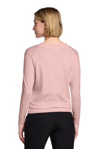 Brooks Brothers Women's Cotton Stretch V-Neck Sweater BB18401 - Pearl Pink Back