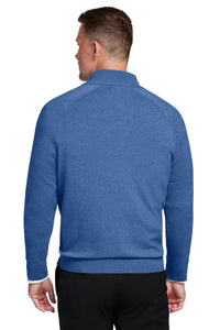 Brooks Brothers Cotton Stretch 1/4-Zip Sweater BB18402 - Charter Blue Heather Back
