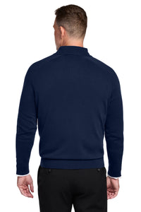 Brooks Brothers Cotton Stretch 1/4-Zip Sweater BB18402 - Navy Blazer Back