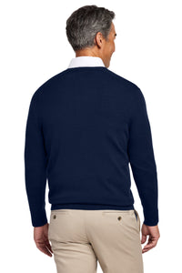 Brooks Brothers Washable Merino V-Neck Sweater BB18410 - Navy Blazer Back