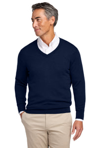 Brooks Brothers Washable Merino V-Neck Sweater BB18410 - Navy Blazer