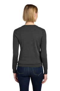 Brooks Brothers Women's Washable Merino V-Neck Sweater BB18411 - Windsor Grey Heather Back