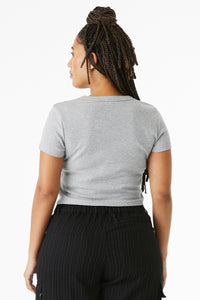 BELLA+CANVAS Women's Micro Rib Baby Tee BC1010 - Athletic Heather Back