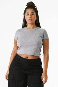 BELLA+CANVAS Women's Micro Rib Baby Tee BC1010 - Athletic Heather