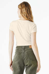 BELLA+CANVAS Women's Micro Rib Baby Tee BC1010 - Solid Natural Blend Back