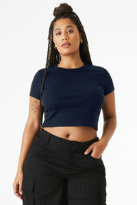 BELLA+CANVAS Women's Micro Rib Baby Tee BC1010 - Solid Navy Blend