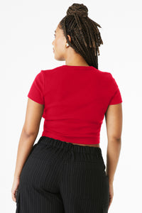 BELLA+CANVAS Women's Micro Rib Baby Tee BC1010 - Solid Red Blend Back