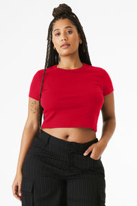 BELLA+CANVAS Women's Micro Rib Baby Tee BC1010 - Solid Red Blend