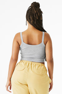 BELLA+CANVAS Women's Micro Rib Spaghetti Strap Tank BC1012 - Athletic Heather Back