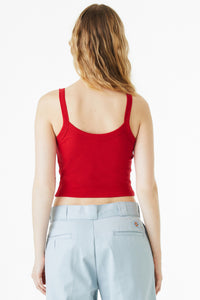 BELLA+CANVAS Women's Micro Rib Spaghetti Strap Tank BC1012 - Solid Red Blend Back