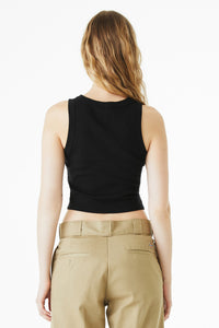 BELLA+CANVAS Women's Micro Rib Racer Tank BC1019 - Solid Black Blend Back