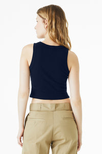 BELLA+CANVAS Women's Micro Rib Racer Tank BC1019 - Solid Navy Blend Back