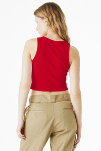 BELLA+CANVAS Women's Micro Rib Racer Tank BC1019 - Solid Red Blend Back