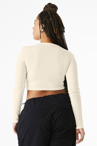 BELLA+CANVAS Women's Micro Rib Long Sleeve Baby Tee BC1501 - Solid Natural Blend Back
