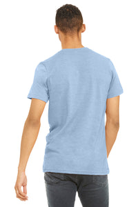 BELLA+CANVAS  Unisex Heather CVC Short Sleeve Tee - Heather Baby Blue Back