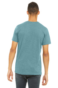 BELLA+CANVAS  Unisex Heather CVC Short Sleeve Tee - Heather Blue Lagoon Back