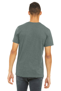 BELLA+CANVAS  Unisex Heather CVC Short Sleeve Tee - Heather Blue Storm Back