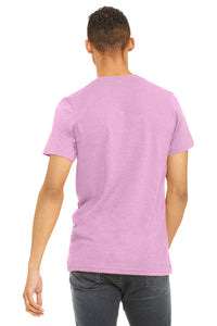 BELLA+CANVAS  Unisex Heather CVC Short Sleeve Tee - Heather Bubble Gum Back
