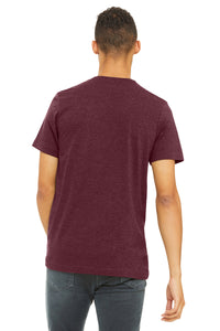 BELLA+CANVAS  Unisex Heather CVC Short Sleeve Tee - Heather Cardinal Back