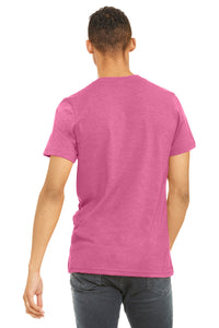 BELLA+CANVAS  Unisex Heather CVC Short Sleeve Tee - Heather Charity Pink Back