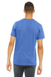 BELLA+CANVAS  Unisex Heather CVC Short Sleeve Tee - Heather Columbia Blue Back