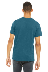 BELLA+CANVAS  Unisex Heather CVC Short Sleeve Tee - Heather Deep Teal Back