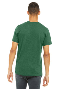 BELLA+CANVAS  Unisex Heather CVC Short Sleeve Tee - Heather Grass Green Back