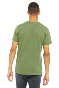 BELLA+CANVAS  Unisex Heather CVC Short Sleeve Tee - Heather Green Back