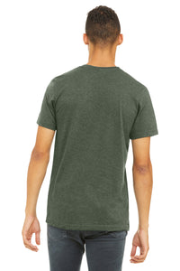 BELLA+CANVAS  Unisex Heather CVC Short Sleeve Tee - Heather Military Green Back