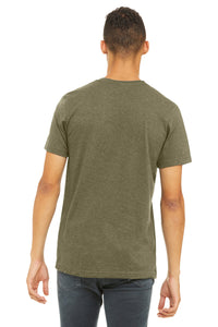 BELLA+CANVAS  Unisex Heather CVC Short Sleeve Tee - Heather Olive Back