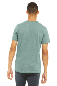 BELLA+CANVAS  Unisex Heather CVC Short Sleeve Tee - Heather Prism Dusty Blue Back
