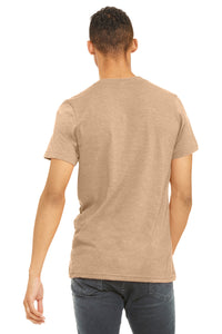 BELLA+CANVAS  Unisex Heather CVC Short Sleeve Tee - Heather Sand Dune Back