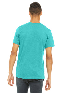 BELLA+CANVAS  Unisex Heather CVC Short Sleeve Tee - Heather Sea Green Back