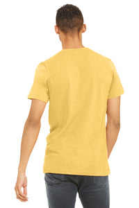 BELLA+CANVAS  Unisex Heather CVC Short Sleeve Tee - Heather Yellow Gold Back